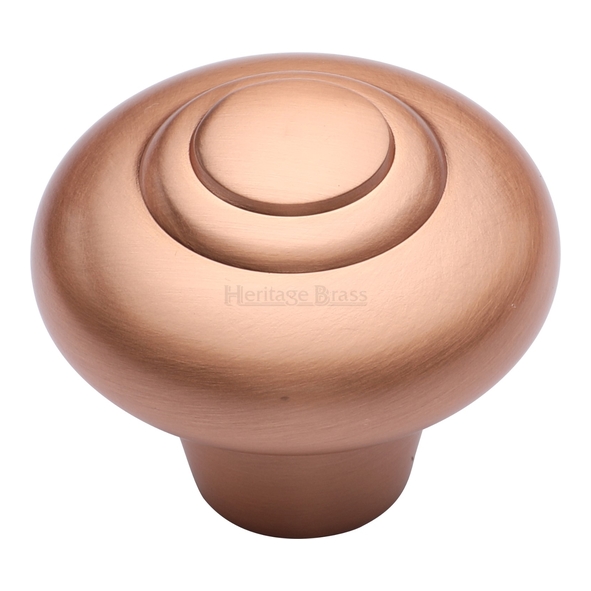 C3985 38-SRG • 38 x 16 x 32mm • Satin Rose Gold • Heritage Brass Ringed Bun Cabinet Knob